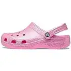 Crocs Unisex Classic Sparkly Clog | Metallic and Glitter Shoes, Taffy Pink,7 Women/5 Men