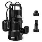 Lanchez 1.6 HP Submersible Sump Pump 4858GPH Clean & Dirty Water Transfer Pump with Float Switch for Pool Garden Cellar Pond