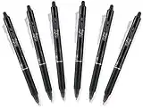 Pilot FriXion Clicker 0.7mm, Erasable Gel Pens, Fine Point, Black Ink, Pack Of 6