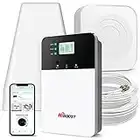 HiBoost Cell Phone Signal Booster, Cover 6000 sq ft with 2 Indoor Antennas for All US Carriers, Cell Phone Booster for Home Office and Destination RV 4G 5G LTE Verizon AT&T T-Mobile-IC Approved