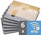 valonic set of 6 RFID blocking sleeves - insertion from the top, Credit Card Protector sleeve for wallet - Protection block for Debit Card and Metro Card