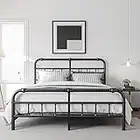 BOSRII California King Bed Frame with Headbaord and Footboard, 18 Inches High, 3500 Pounds Heavy Duty Metal Slats Support for Mattress, No Box Spring Needed,Noise-Free, Black