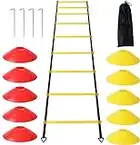 YSBER Agility Ladder Football Training Equipment Set 6M-12-Heavy Plastic Ladder,10 Disc Cones and 4 Nail, Used for Football Training, Tennis and Boxing Training