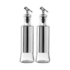 Gala Houseware Olive Oil And Vinegar Dispenser Set, 2 Pack Cooking Oil Dispenser Glass Bottles with Drip-free Pourers and Stainless Steel Shells. Premium Oil Bottles and Vinegar Dispensers.