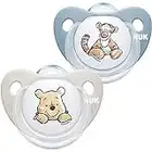 Nuk - Trendline - Lot de 2 tétines en silicone sans BPA - Pour garçon de 0 à 6 mois - Motif Disney Winnie l'ourson - Bleu