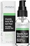 Acido Glicolico Peeling Viso con Retinolo e Tè Verde, Esfoliante Acido Glicolico, Peeling Acido Glicolico Viso, Acido Glicolico 30% Gel Peeling Chimico Viso Professionale da YEOUTH 30ml