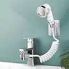 Set di Doccetta Regolabile per Lavello Doccetta con Attacco Rapido Doccetta del Bagno, Spruzzatore Portatile per Bidet,Tubo Telescopico, Perfetto per Lavare i Capelli o Pulire il Lavandino