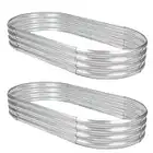 SOMXOY 2Pack Raised Garden Bed 8×4×1FT,Galvanized Planter Box Oval Large Matel Steel Backyard Beds Outdoor for Vegetables,Flowers,Herbs,Plant