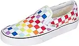 Vans Unisex Authentic Skate Shoe Sneaker (6.5 Women / 5 Men M US, (Checkerboard) Rainbow/True White 7267)