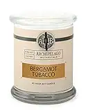 Archipelago Botanicals Bergamot Tobacco Glass Jar Candle | Italian Bergamot and Tobacco Flower | Hand-Poured Premium Wax and Lead-Free Wicks | Burns Approx. 60 Hours (8.6 oz)
