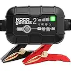 NOCO GENIUS2UK, 2A Car Battery Charger, 6V and 12V Portable Smart Charger, Battery Maintainer, Trickle Charger and Desulfator for AGM, Leisure, Lithium, Motorbike, Motorcycle and Caravan Batteries