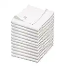 WHITEWRAP Flour Sack Dish Towels 130 Thread Count Ring Spun Cotton 12 Pack Soft Highly Absorbent Quick Dry Shop Bar Towel - 28" x 28", White