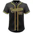 Custom Baseball Jersey Hipster Button Down Shirts Personalized Stitched Letters Number for Men/Women/Youth