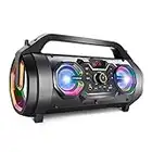 TENMIYA Cassa Bluetooth Potente, 30W Speaker Bluetooth Portatile, Party Casse Altoparlante, con Radio FM, Luce LED, Remote, 4000mAh Batteria. sostegno USB, Carta di TF Suonare