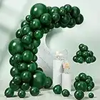 Dark Green Balloon Garland Kit Kelfara 100Pcs Different Sizes 18 12 10 5 inch Hunter Dark Green Latex Balloons for Baby Shower Kids Birthday Summer Jungle Forest Theme Party Christmas Decorations