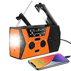 Radio di Emergenza con Ricarica Solare Manovella Multifunzionale Ricaricabile 2000mAh AM FM NOAA Radio Torcia Dinamo Caricabatterie per Cellulare Outdoor SOS Sopravvivenza Viaggi Campeggio, Portatile