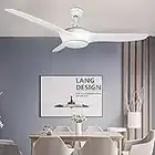 Depuley LED Ceiling Fan with Light, 3 Colour Changeable Ceiling Fan Lights with Remote Control, Adjustable Speed & Timing & Fan Rods, Low Noise Fan Lighting for Living Room, Dining Room,Bedroom, White