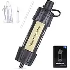 Mini Water Filter Personal Water Purification Straw Portable Outdoor Survival Water Filtration System 99.999999% Removal Rate of Bacteria 0.01 Micron Emergency for Outdoor Hiking, Camping, Backpacking