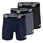 New Balance Men's Mesh 5" No Fly Boxer (3-Pack) Underwear, Lead/Pigment/Black, Small