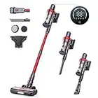 Cordless Vacuum Cleaner 400W 33KPA Stick Vacuum with Touch Screen 50min Runtime Battery Handheld Vacuum Lightweight Powerful Cordless Stick Vacuum with 1.5L Cup for Hardwood Floors, Carpets, Pet Hair (218, Red)