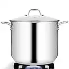 Nutrichef Stainless Steel Cookware Stockpot-Heavy Duty Induction, Soup Pot with Lid, 19 Quart