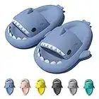 Cloud Shark Slides Women Shark Slippers Men Flip Flops Bathroom Shower Shoes Anti Slip Comfy Cushion Soft Foam Pillow Sandals Pool Beach Indoor Home Unisex Ladies Adults Blue Size 8.5-9.5W/7-8M