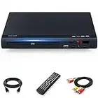 Full HD 1080p Upscaling DVD Player for TV with HDMI Output, for Home,Plays All Formats & Regions,USB Port,Multi-Formats DVDs/CDs Supported,Remote Control and AV/HDMI Cable Included…