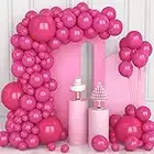 Globos Rosa, 106 Piezas 5 10 12 18inch Hot Pink Fuchsia Balloon Arch Garland Kit with Balloon Ribbon for Girls Women Deco Birthday Party Wedding Valentine's Day Bridal Shower Engagement Decorations