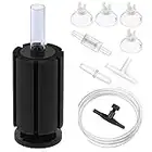 Pawfly Aquarium Bio Sponge Filter Quiet Betta Fry Shrimp and Small Fish Foam Filter with Airline Tubing Control Valve Suction Cup Connector and Check Valve Accessories for Fish Tanks up to 80 Litre