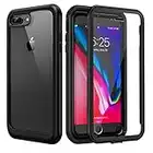 seacosmo Coque iPhone 7+ Plus, Coque iPhone 8+ Plus, Antichoc Housse [avec Protège-écran] Full Body Protection Etui Transparent Integrale Simple Bumper Case Compatible avec iPhone 7/8 Plus-Noir