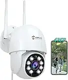 Anpviz Cámara Vigilancia WiFi Exterior 4MP, 2,4GHz WiFi Cámara de Seguridad IP, Audio de 2 Vías, Visión Nocturna Color 30M, Seguimiento-Auto, Giro 355°/90°, Cable Alimentación 3M, Ranura Tarjetas SD