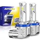 AUTOONE 2023 New H11 LED Headlight Bulbs 6000K White, Canbus for H8/H9/H16 Fog Lights, DRL, Low Beam or High Beam, 300% Brighter Plug and Play Fanless Mini Size Car Bulbs Replacement (Pack of 2)