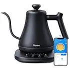 Govee Smart Electric Kettle, WiFi Variable Temperature Control Gooseneck Kettle, Pour Over Kettle and Tea Kettle, Alexa Control, 1200W Quick Heating, 100% Stainless Steel, 0.8L, Matte Black