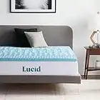LUCID 2 Inch Gel Memory Foam Plush - Cooling Targeted Convoluted Comfort Zones Mattress Topper - Full