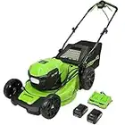 Greenworks 48V (2 x 24V) 21" Brushless Cordless Self-Propelled Lawn Mower, (2) 5.0Ah USB Batteries (USB Hub) and Dual Port Rapid Charger Included