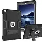 iPad 9th Generation Case 10.2 Inch 2021, iPad 8th Generation Case,iPad 7th Generation,DUEDUE Kickstand 3 in 1 Shockproof Heavy Duty Hybrid Hard PC Cover Full Body Protective Case for iPad 10.2 2019/2020/2021 for Women Men Kids,Black