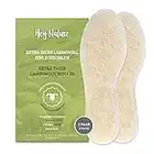 Hey Nature 2 Pairs of Lambswool Insoles for Shoes, Thick Thermal Insoles from Sheepskin for Warm Feet in Winter, Natural Heated Insoles. 4 UK M / 3.5 UK W / 36 EU Trim to Size as Insoles for Kids.