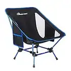 MOON LENCE Camping Chair Compact Backpacking Chair Folding Chairs with Side Pockets Portable Lightweight Heavy Duty for Hiking, Fishing & Camping