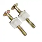 2 Pack Universal Toilet Seat Bolts Screws Set Heavy Duty Toilet Seat Hinge Bolts with Plastic Nuts and Metal Washers Replacement Parts for Top Mount Toilet Seat Hinges