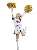 LOLANTA Ragazze Costume da cheerleader vestiti di carnevale Kids Cheer Outfit con calzini Pom Pom Blue Star