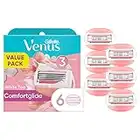 Gillette Venus ComfortGlide Womens Razor Blade Refills, 6 Count,(Pack of 1) White Tea Scented Gel Bar Protects Against Skin Irritation