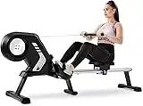 BTM Indoor home rowing machine/Rower, Magnetic Resistance Rowing Machine with Foldable Design, 8-Level Adjustable Resistance, Transport Wheels, Advanced Driving Belt System (Model A)