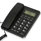 Corded Landline Phones for Home/Hotel/Office, Desk Corded Telephone with Display and Adjustable Volume, Support Music on Hold, Speakerphone, DND and Calculator Function