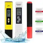 3pcs 4 en 1 Calidad del Agua Medidor de Prueba, Combo de Medidor Digital de PH y TDS, Medidor de PH de Alta Precisión de 0,01 PH Pantalla LCD, Pluma detectora de minerales, para Piscinas,Agua Potable