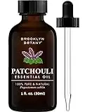 Brooklyn Botany Patchouli Essential Oil – 100% Pure and Natural – Therapeutic Grade Essential Oil with Dropper - Patchouli Oil for Aromatherapy and Diffuser - 1 Fl. OZ