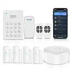 GRSICO WiFi Alarm System, Smart Home Alarm System Wireless (2nd Gen) 9 Piece-kit, DIY Alarm System, Door/Window Sensor, Motion Sensor, Remote, Keypad, Work with Alexa, for House, Apartment Security