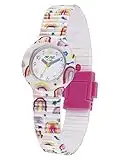 HIP HOP, Collezione Kids Fun, Orologio Bambini Rainbow, con Cinturino Intercambiabile in Silicone e Tessuto, Pratica Chiusura, Indici Multicolore, Sfere Rosa, Azzurra e Gialla, Cassa 28 mm