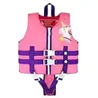 Wenlia Kinder Schwimmweste, Jungen Mädchen Kleinkind Schwimmjacke Float Weste Schwimmen Jacke mit Einstellbare Sicherheits Straps Alter 3-8 Jahre / 29-57KG (Rosa, M(5-6 Jahre))