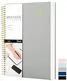 Meeting Notebook for Work with Action Items Hardcover Spiral Meeting Planner for Office Business Meeting Work Notes Notebooks for Note Taking Professional Meeting Notebooks for Men Women,Grey