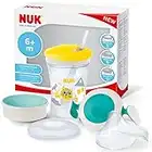 NUK 3-in-1 Trinklernset mit Trainer Cup Schnabeltasse (6+ Monate), Magic Cup 360° Trinklernbecher (8+ M) & Action Cup Trinkflasche Kinder (12+ M) | 230 ml | BPA-frei | gelbe Katze